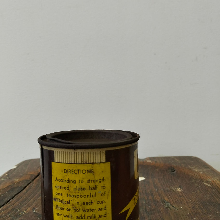 Vintage “DELICAF” Dehydrated Coffee Tin probably from 2nd World War rationing