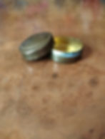 Vintage Small Round Brass Pill Snuff Box Plain Lidded Pocket Pot