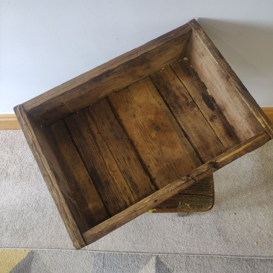 Vintage early 20th century oak crate original not reproduction