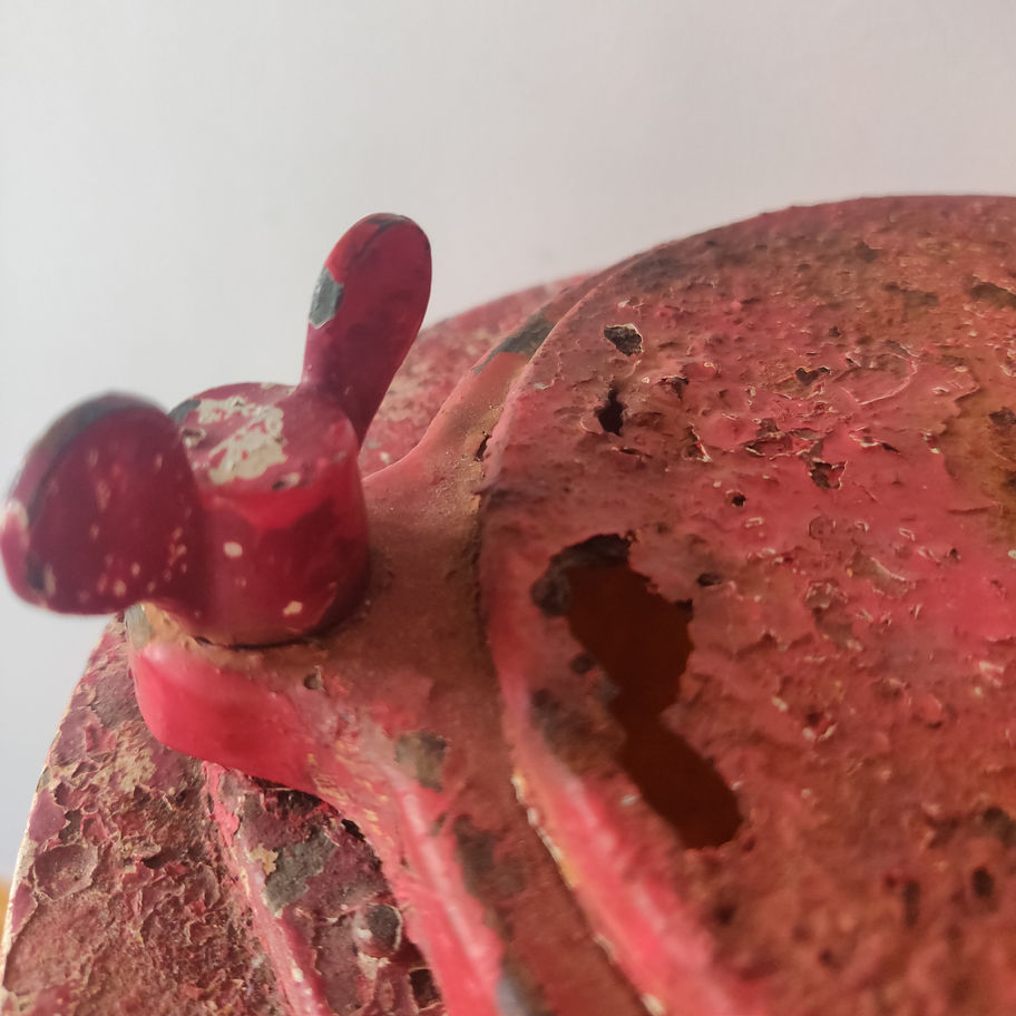 Antique Victorian late 19th century heavy cast metal ships towing lamp amazing!