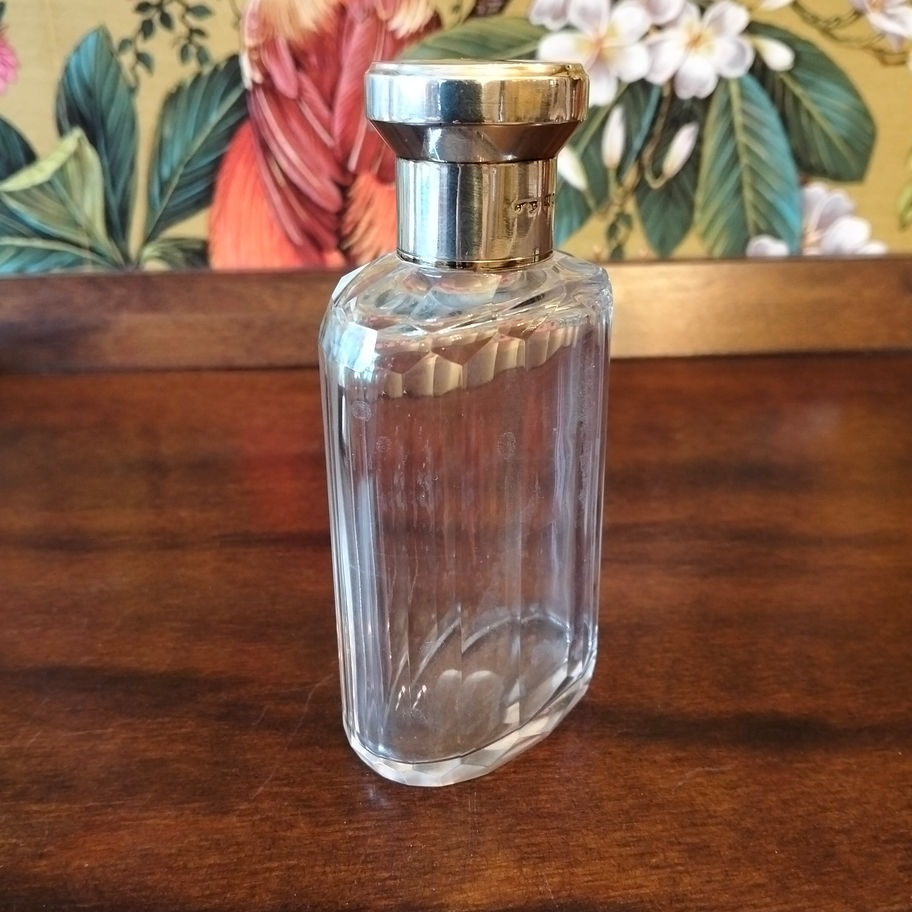 Antique 1907 Edwardian silver top Birmingham hallmark perfume or cologne bottle
