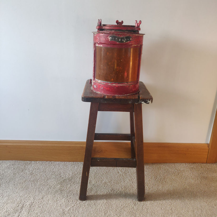 Antique Victorian late 19th century heavy cast metal ships towing lamp amazing!