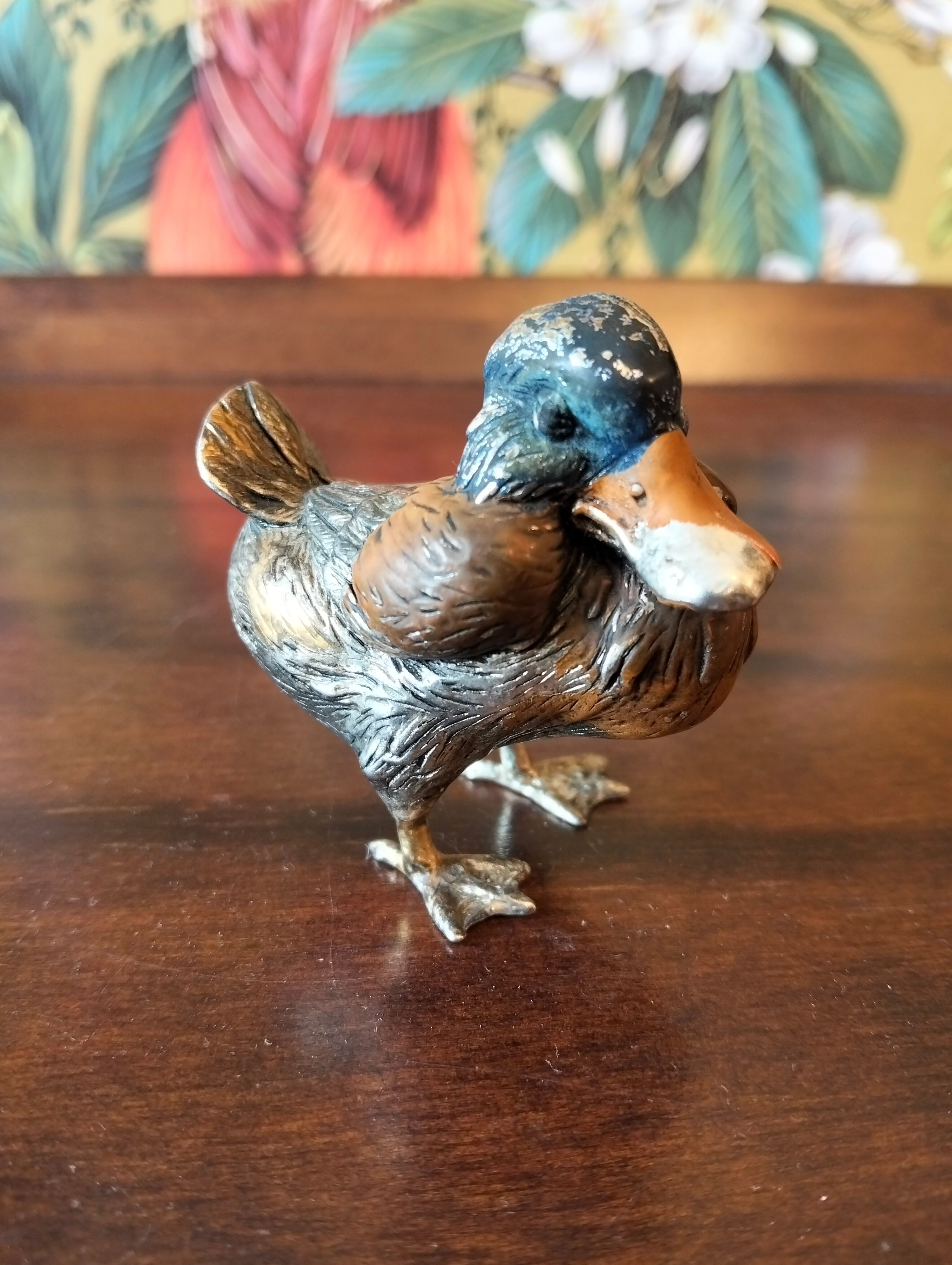 Vintage Cold-Cast Bronze effect Mallard Duck Figurine