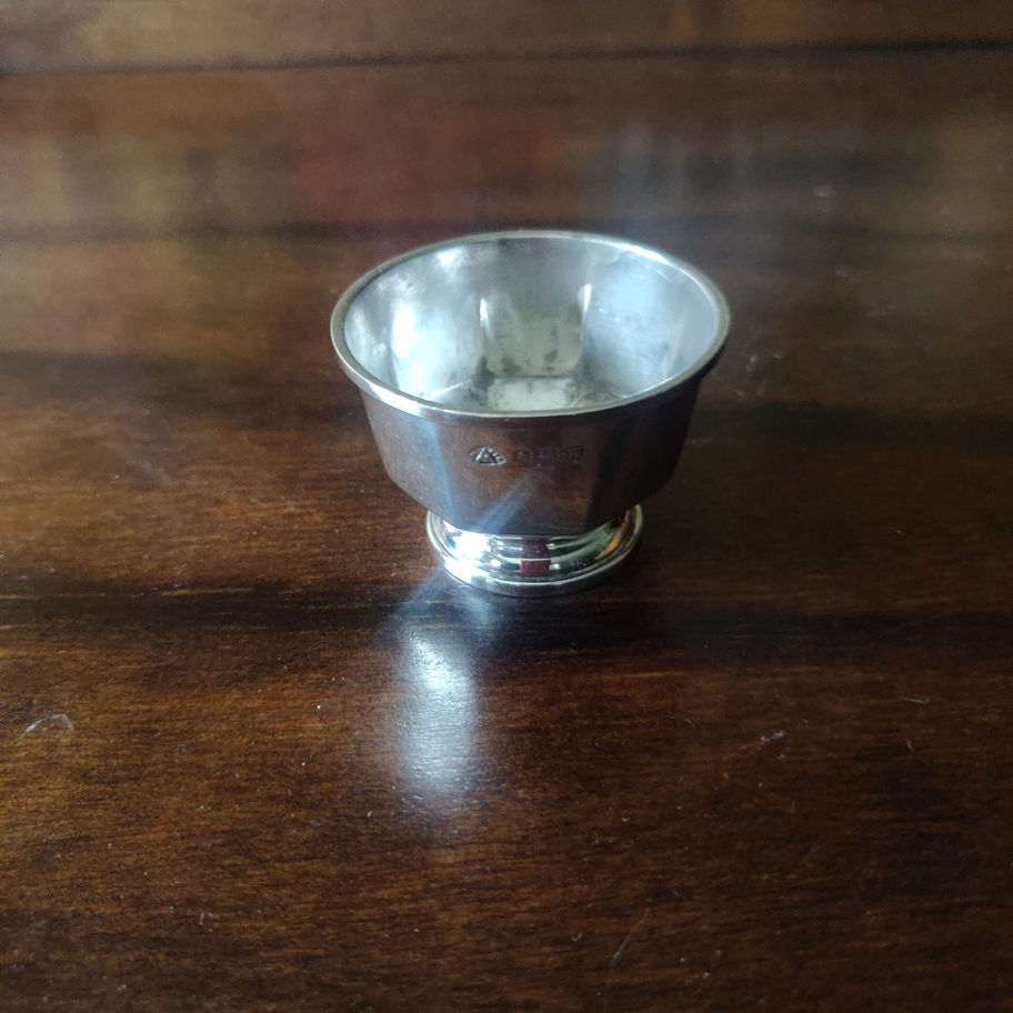 Antique 1921 Birmingham silver salt sellar Adie bros