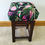 Thumbnail: Vintage Solid oak Wood Upholstered Stool with Tropical Hummingbird new Fabric