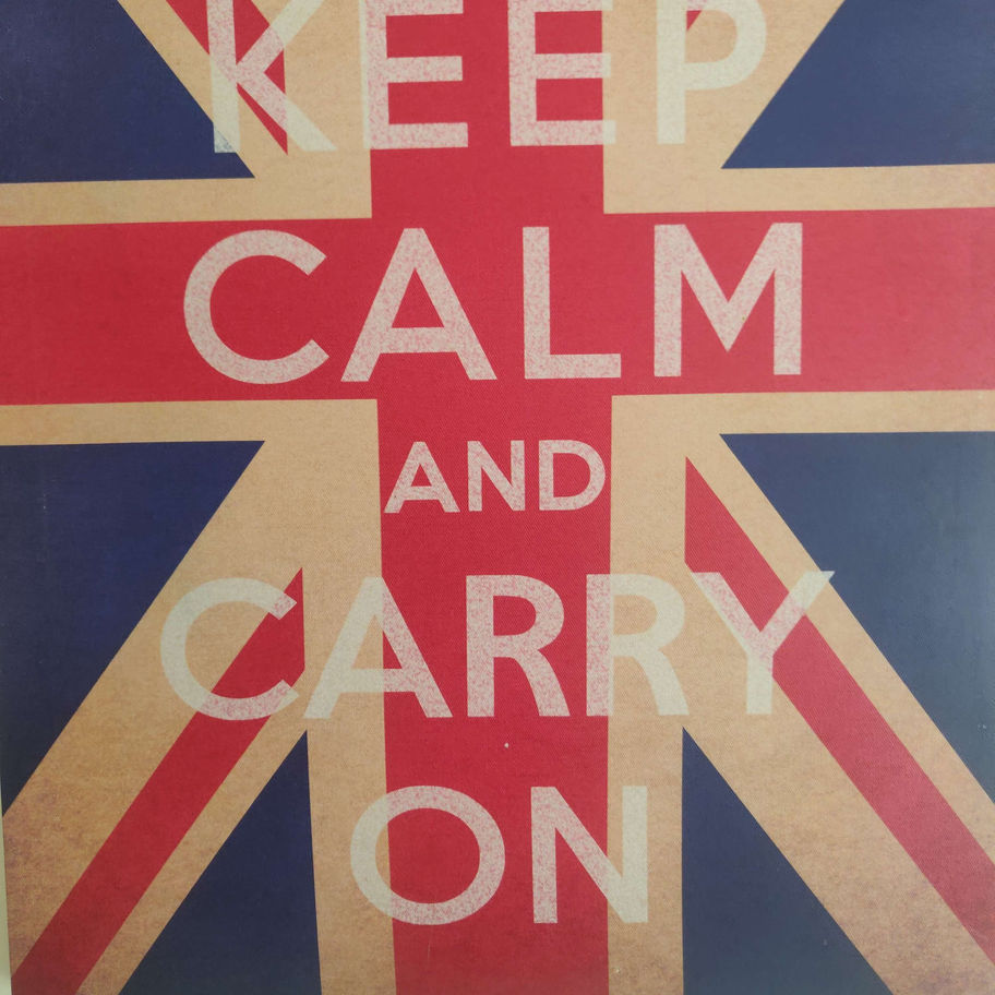 Keep Calm and carry On sign union jack on canvas