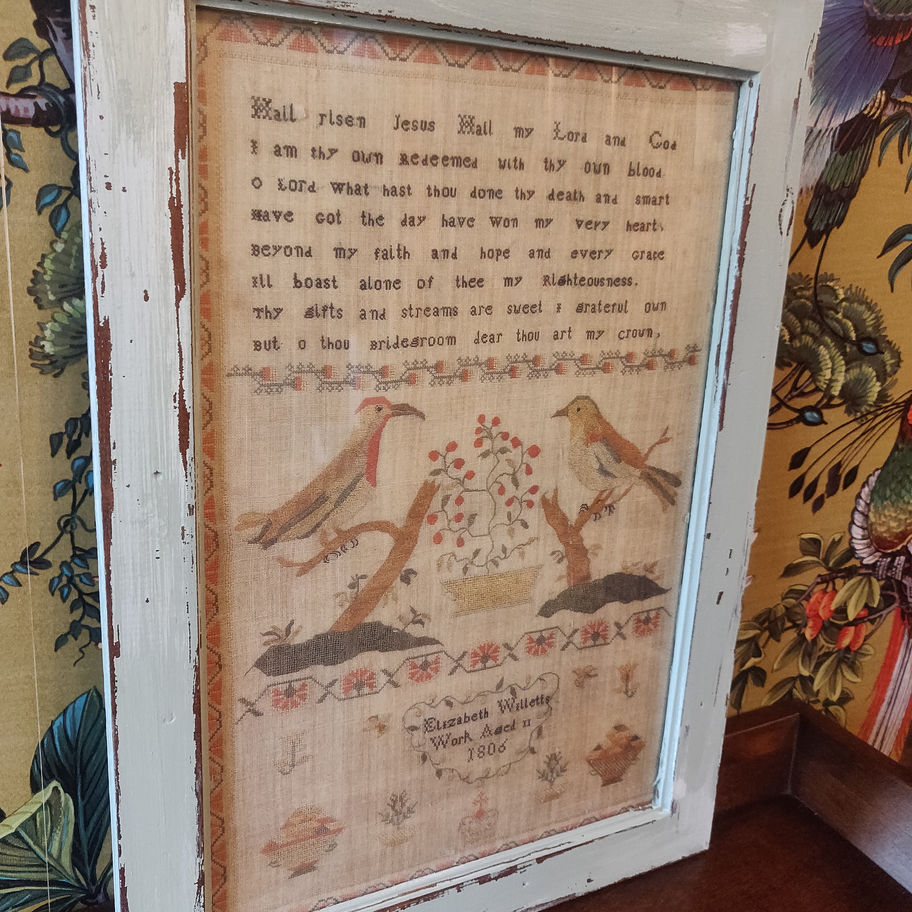Decorative print of a sampler by Elizabeth willets aged 11 in 1806 not original
