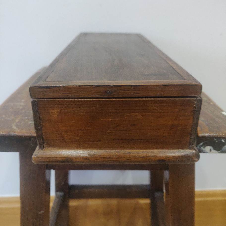 Antique Victorian late 19th century oak glove box upcycled to artist box