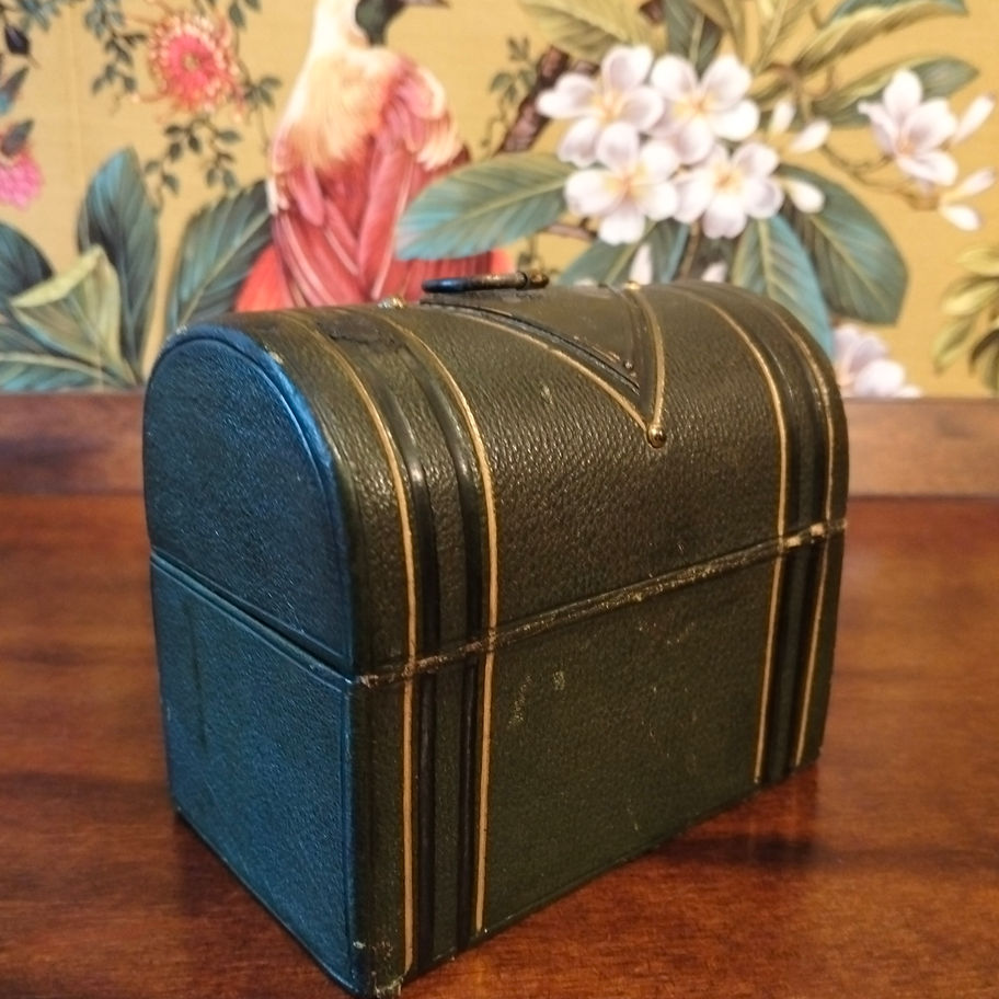 Antique Victorian late 19th or early 20th century leather Rimmel perfume case