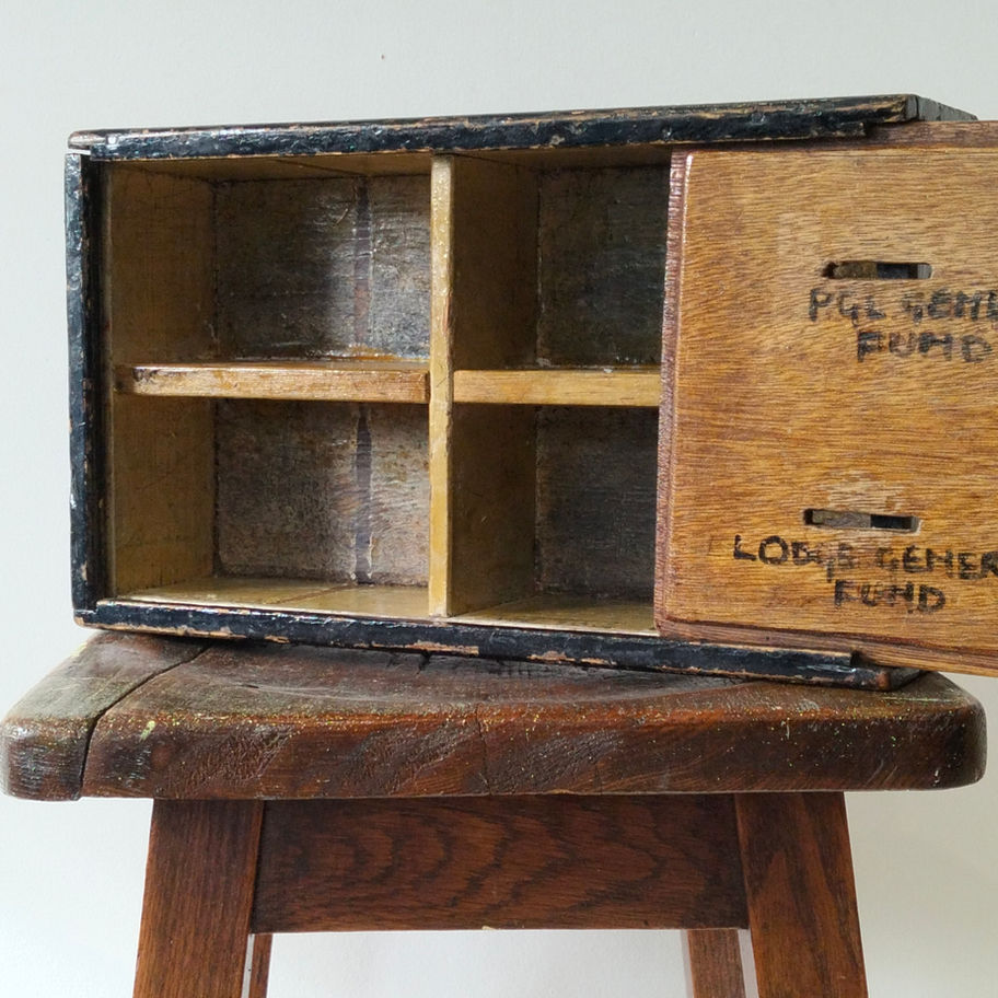 Vintage possibly Masons Archdale Lodge No. 5534 Wooden Fund Collection Box