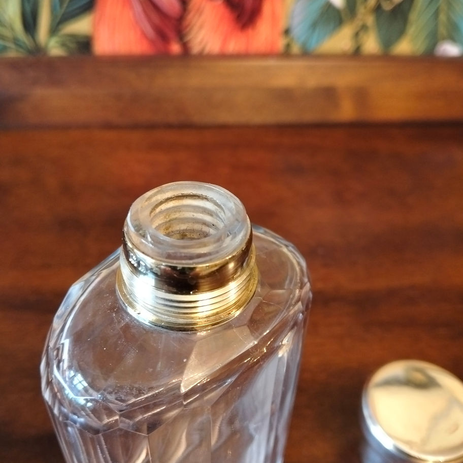 Antique 1907 Edwardian silver top Birmingham hallmark perfume or cologne bottle