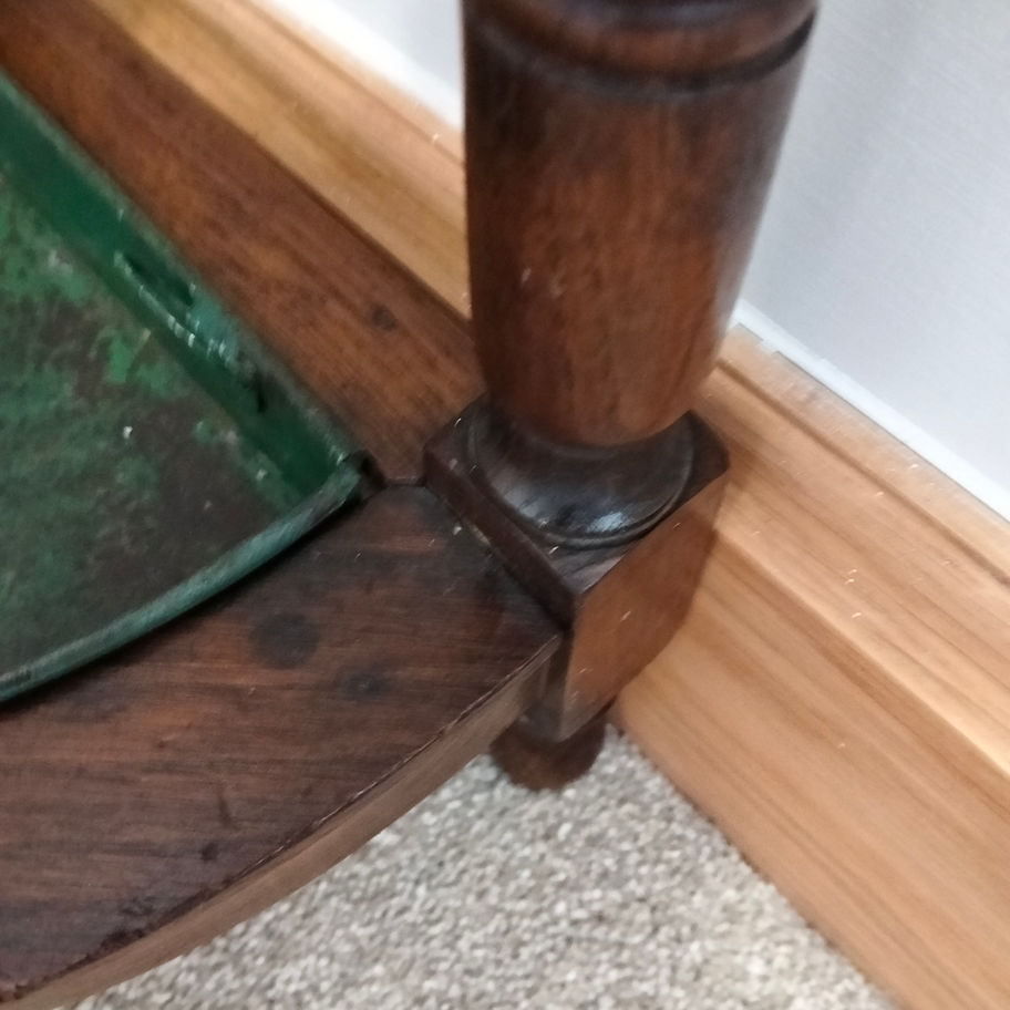 Antique Late Victorian Oak Corner Umbrella & Stick Stand with Metal Drip Tray