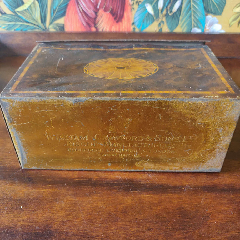 Antique Edwardian ( 1920s) rare William Crawford and sons tortoise shell tin