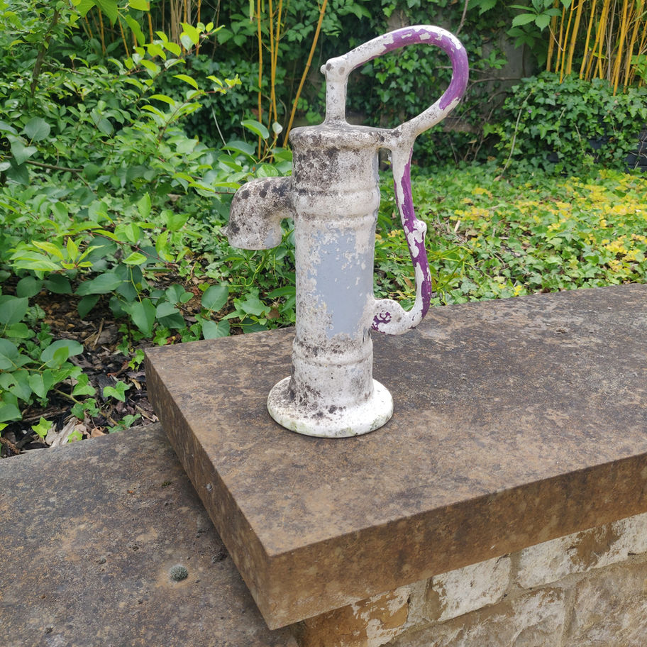 Vintage pottery/clay decorative hand pump very unusual