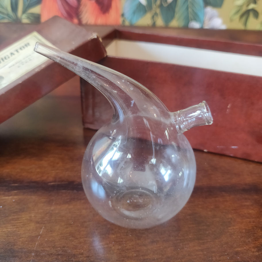 Vintage undine irrigator eye application glass with original box by Emarco rare