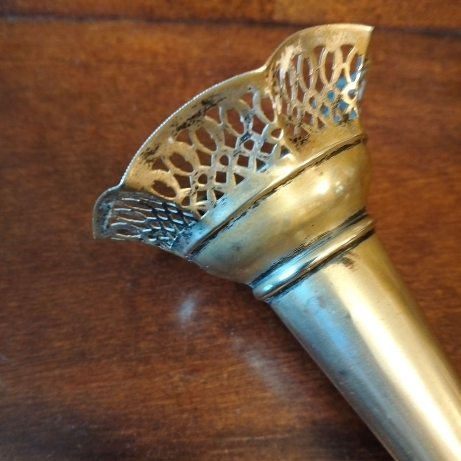 Antique silver plate Wall Pocket / Torchère with Pierced Gallery car posey