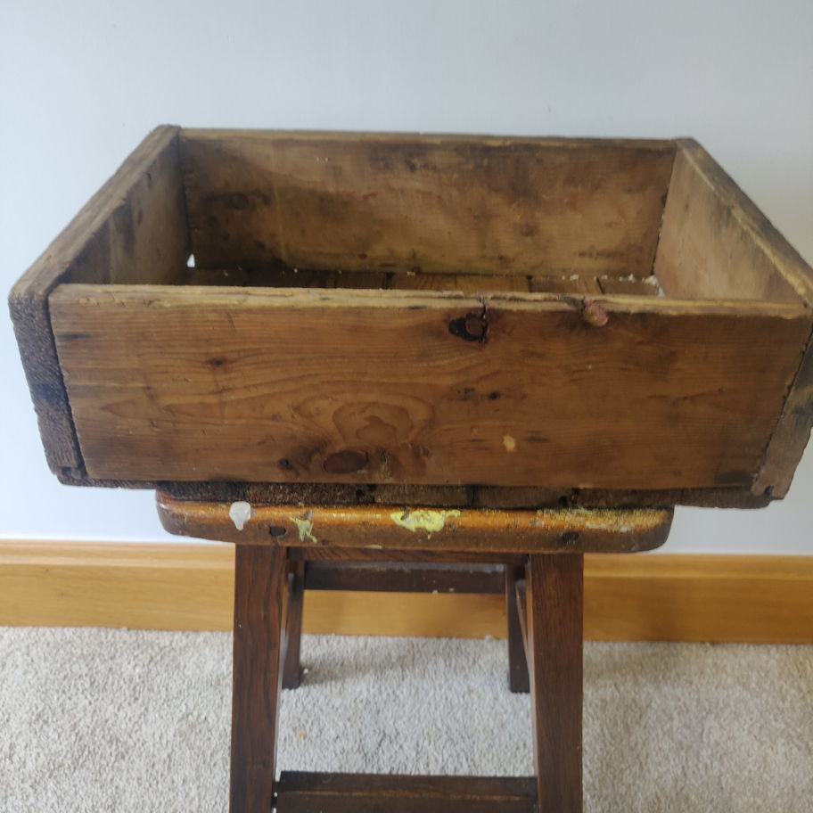 Vintage early 20th century oak crate original not reproduction