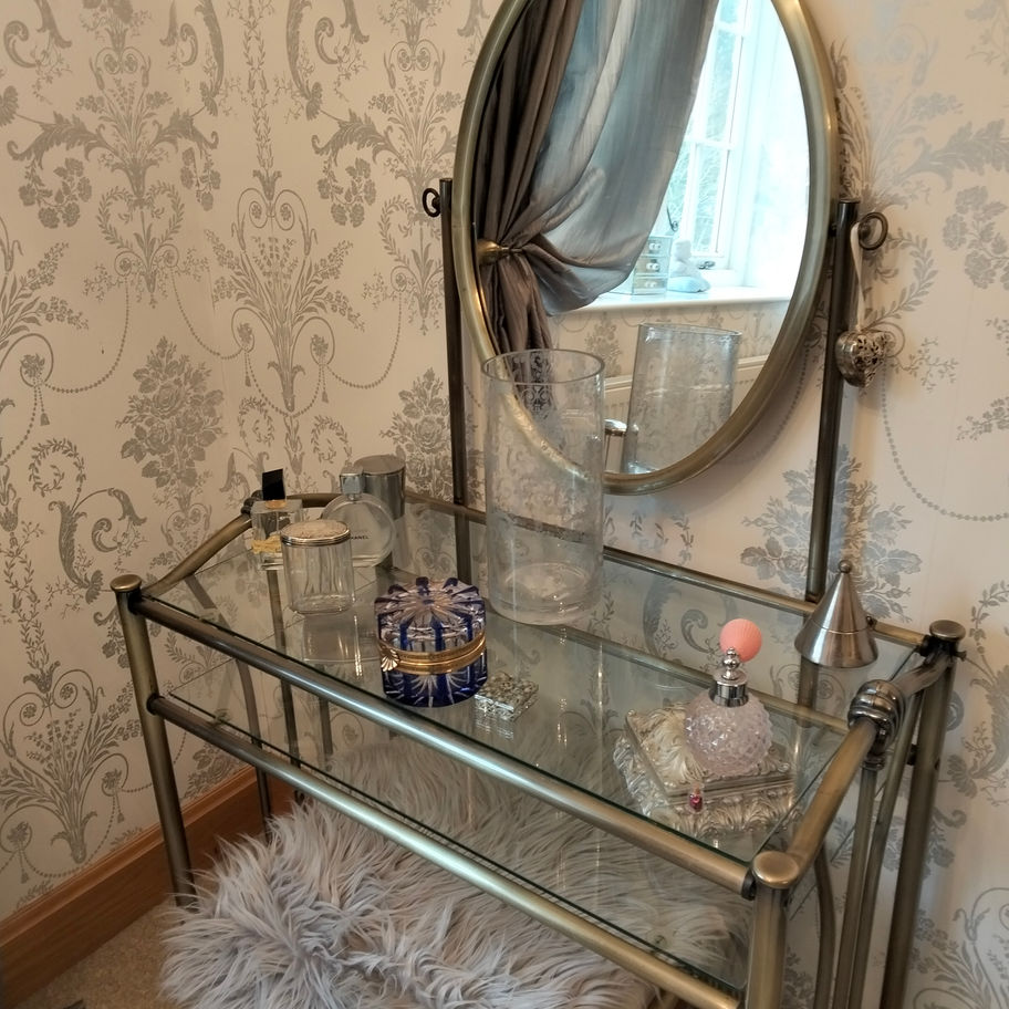 Antique Victorian 1896 silver top dressing table ribbed jar Birmingham