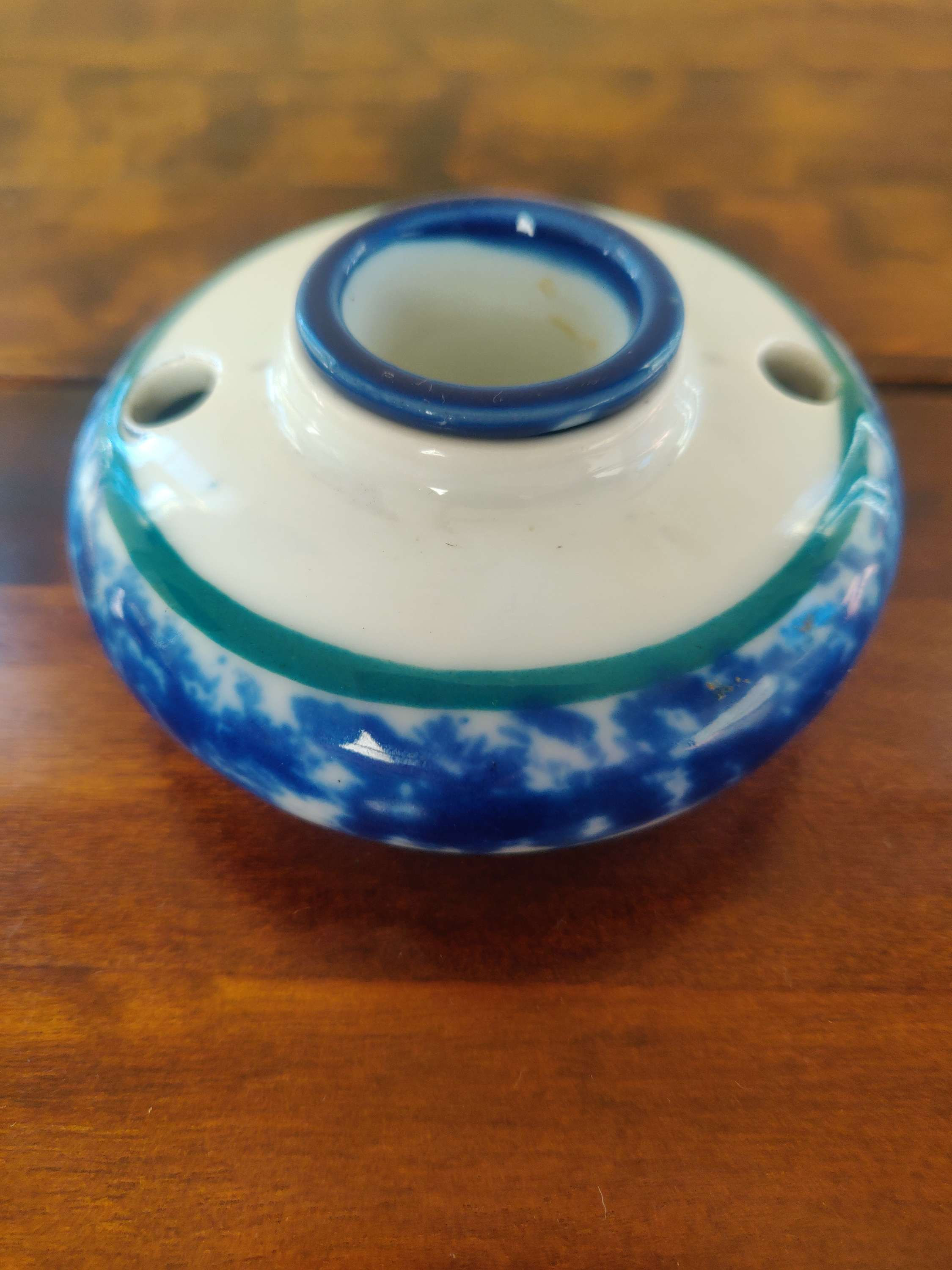 Limoges vintage hand painted ink well