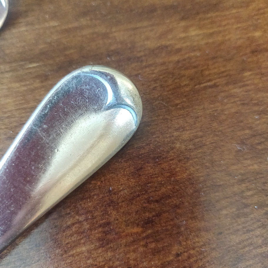 Vintage probably older (I think Edwardian) silver plate large serving spoons