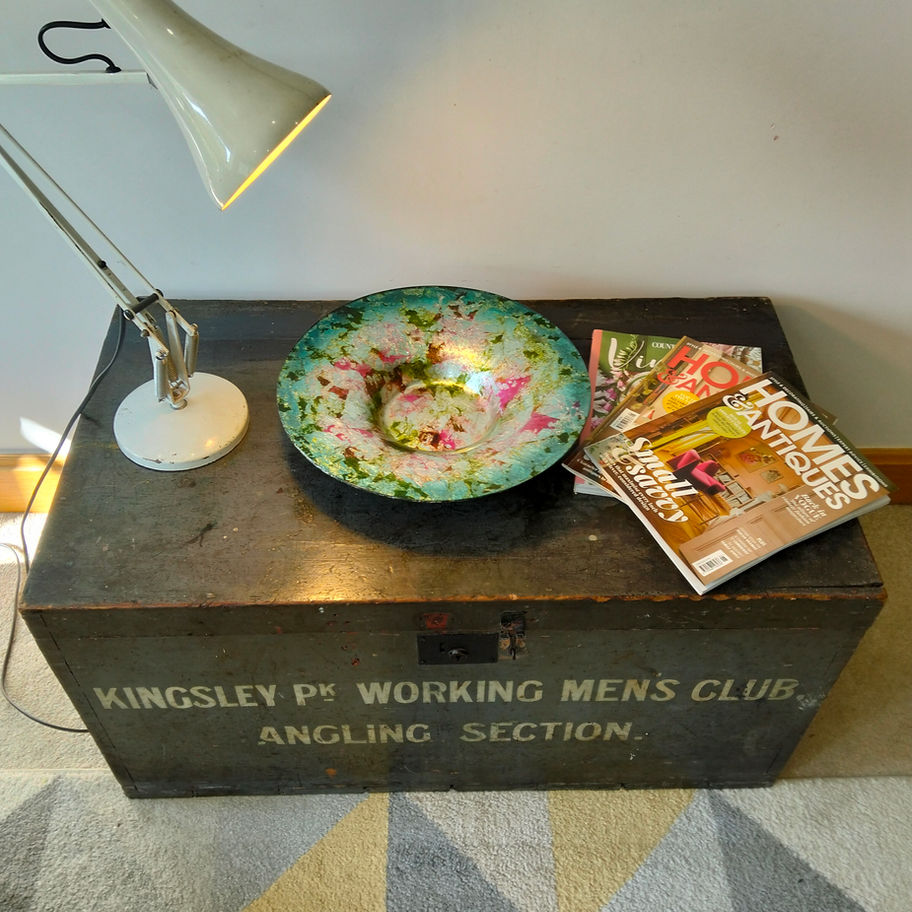 Vintage large Kingsley Park Working Men’s Club Angling Section Wooden Chest