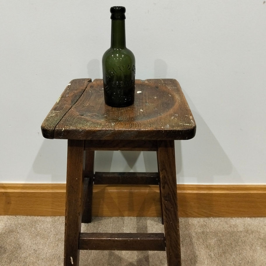 Antique Victorian late 19th or early 20th century J May brewery green bottle