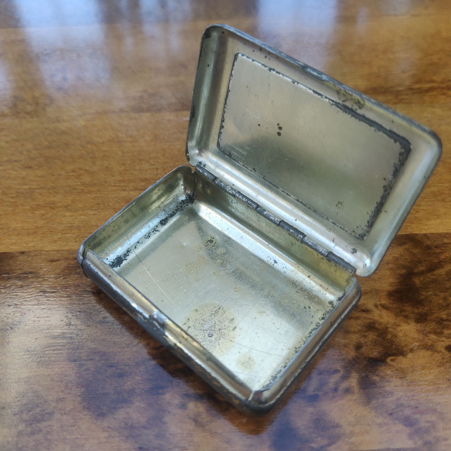 Antique early 20th century George &co London no.2 press button small tin