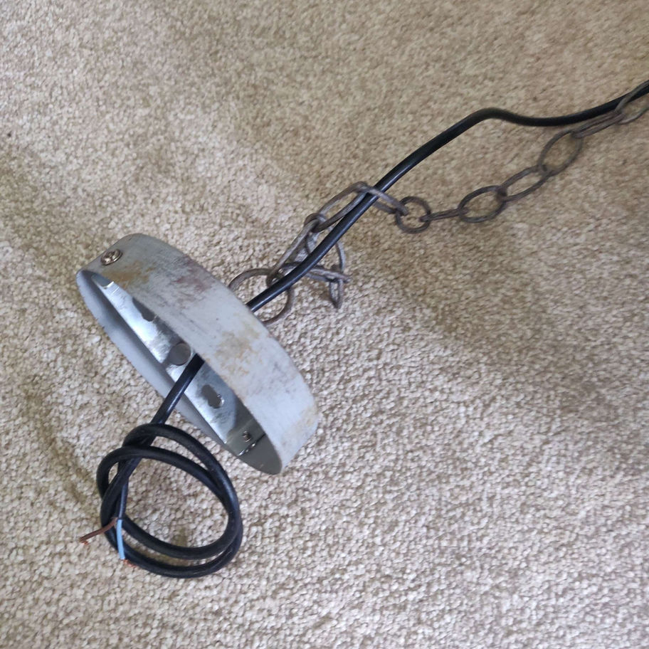 industrial style oval shaped grey hanging light