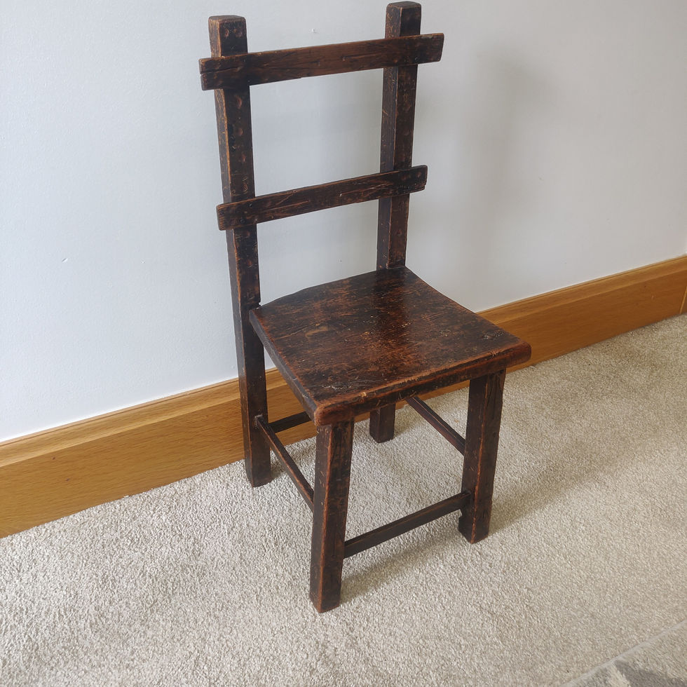 Miniature : Antique Victorian possibly Georgian oak ladder back child's chair