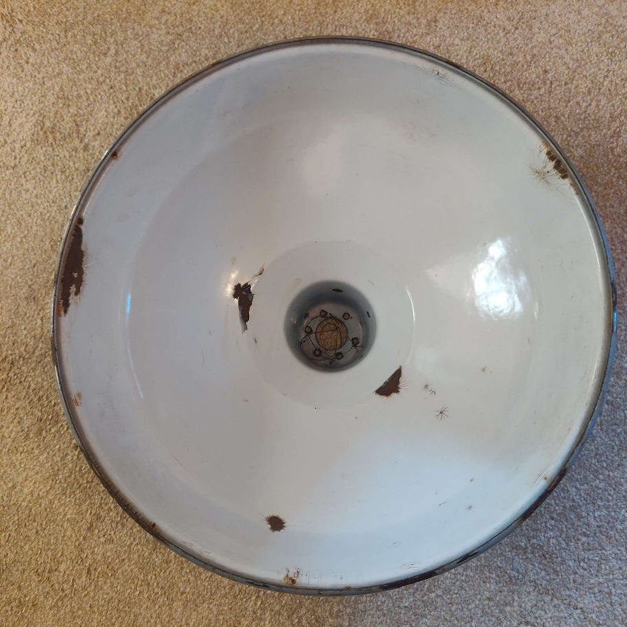 Vintage 1950s green enamel light shade
