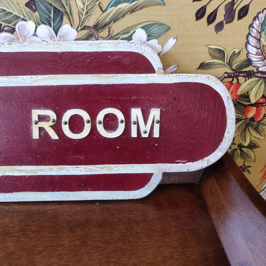 Vintage 1940s / 50 Railway carriage Dining room hand made wooden sign original