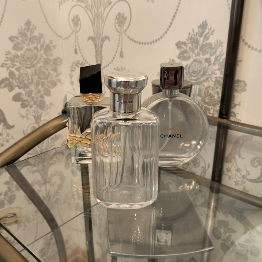 Antique 1907 Edwardian silver top Birmingham hallmark perfume or cologne bottle