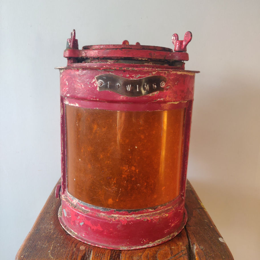 Antique Victorian late 19th century heavy cast metal ships towing lamp amazing!