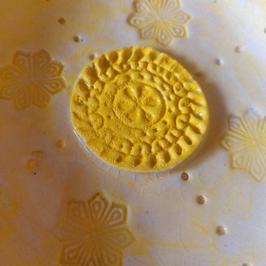 Vintage studio pottery bowl or dish hand made and glazed probably European ?