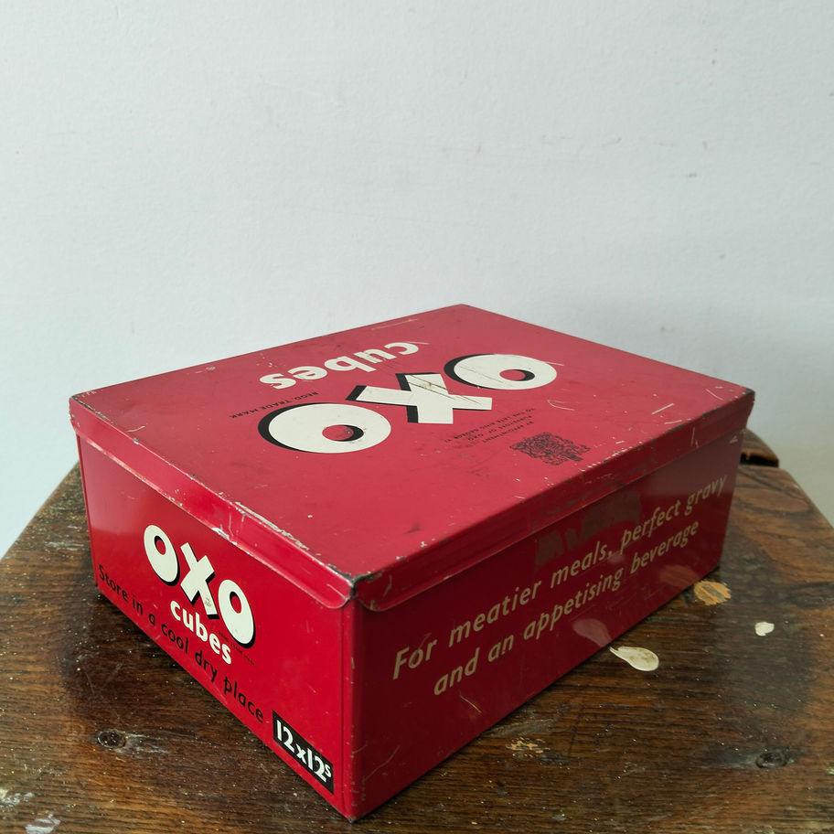 Vintage 1950s OXO Cubes Advertising Tin – King George VI