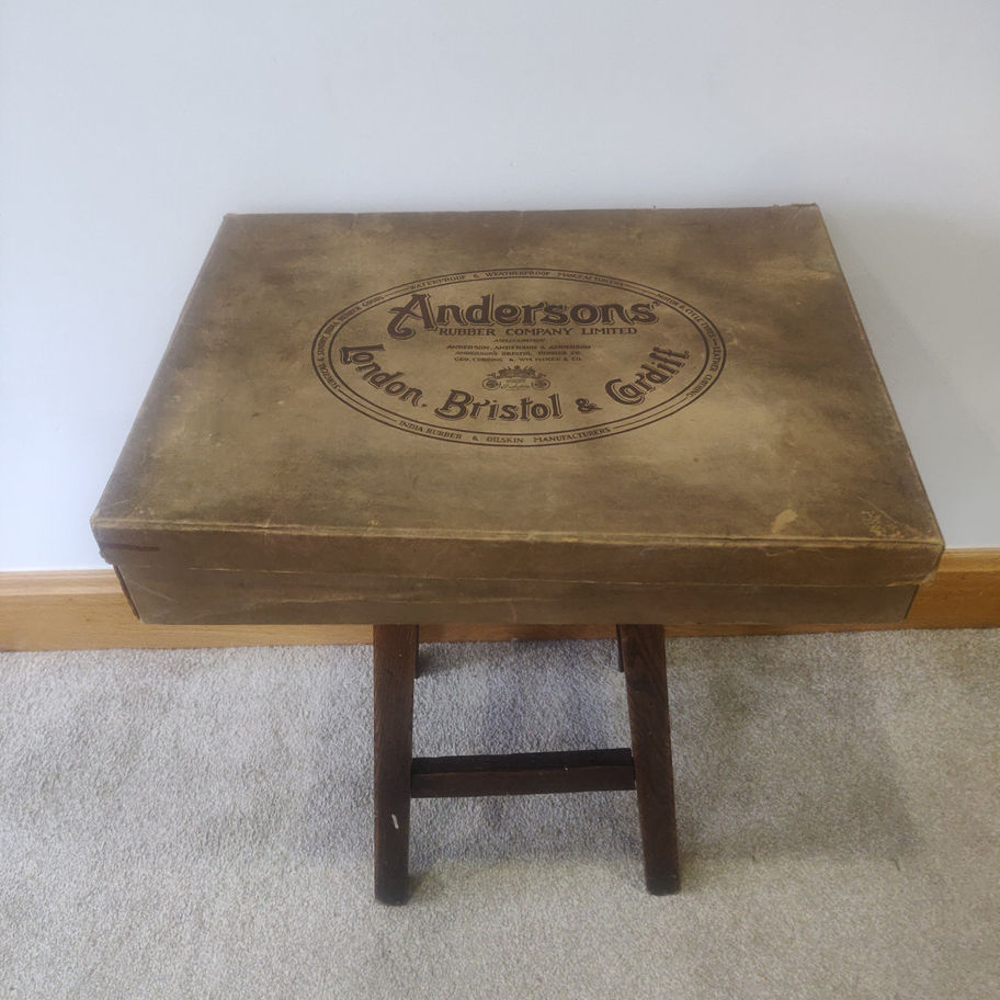 Antique early 20th century Andersons rubber company cardboard box very rare!!