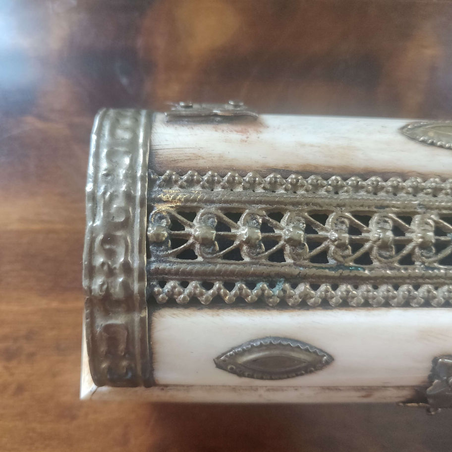 Vintage camel bone decorative box