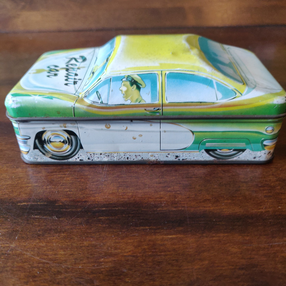 Vintage 1982 Ian Logan collectibles repair car soap tin