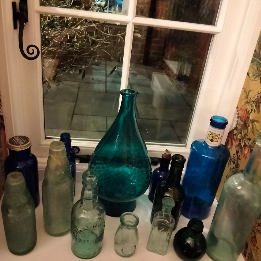 Antique Victorian late 19th or early 20th century J May brewery green bottle