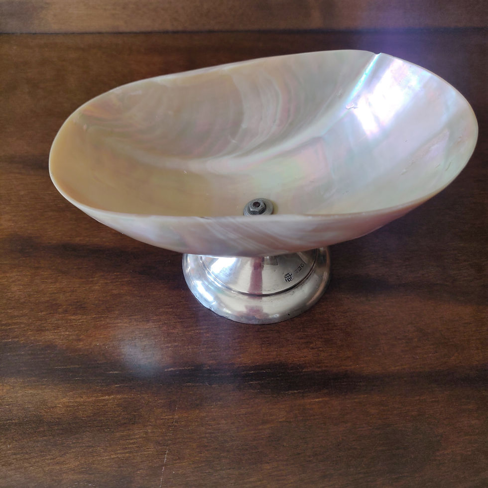 Antique London 1907 silver and Mother of Pearl caviar bon bon dish J H Worrel