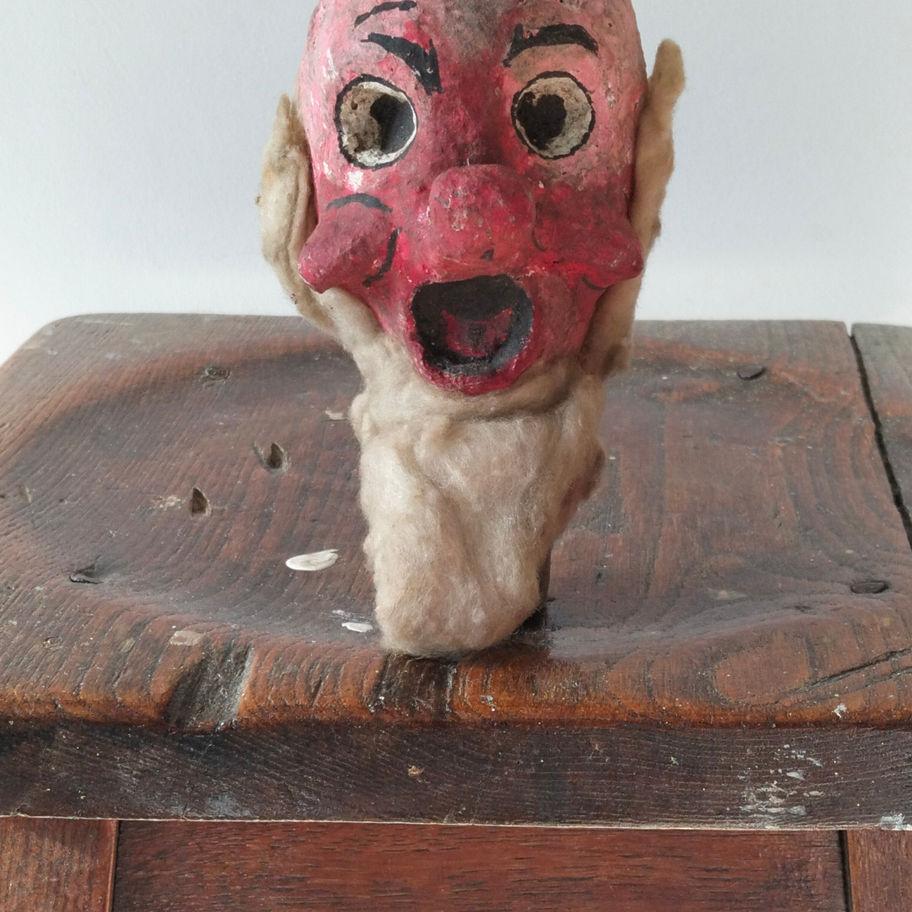 Vintage Papier-Mâché Character Heads (Pair) travelling puppet show?