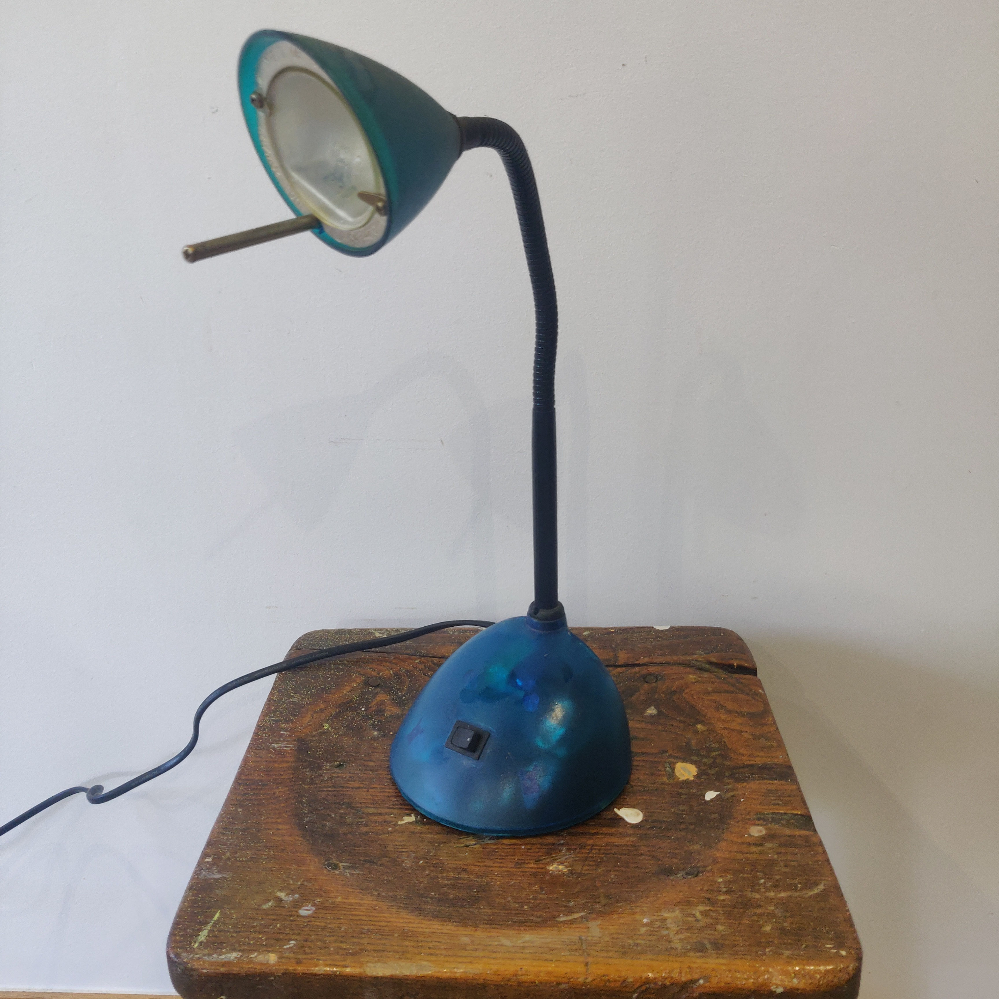 vintage blue desk lamp