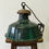 Thumbnail: Vintage Green Enamel Industrial Pendant Light large with gallery original!