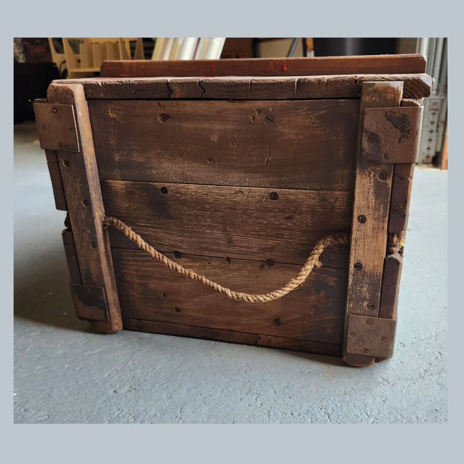 Vintage large wooden crate probably military / artillery use