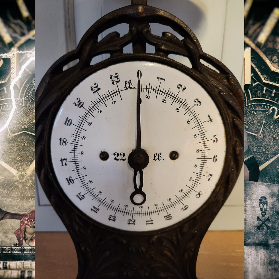 Art Nouveau kitchen scales dial close up