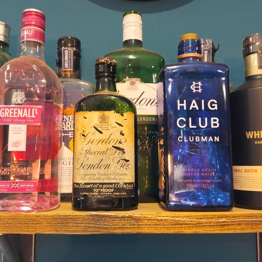 Vintage Gordon’s Special Dry London Gin Bottle with Original Label and Stopper