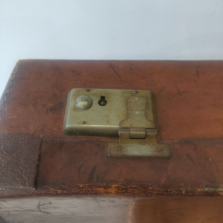 Vintage leather brief case with initials JWR amazing display piece