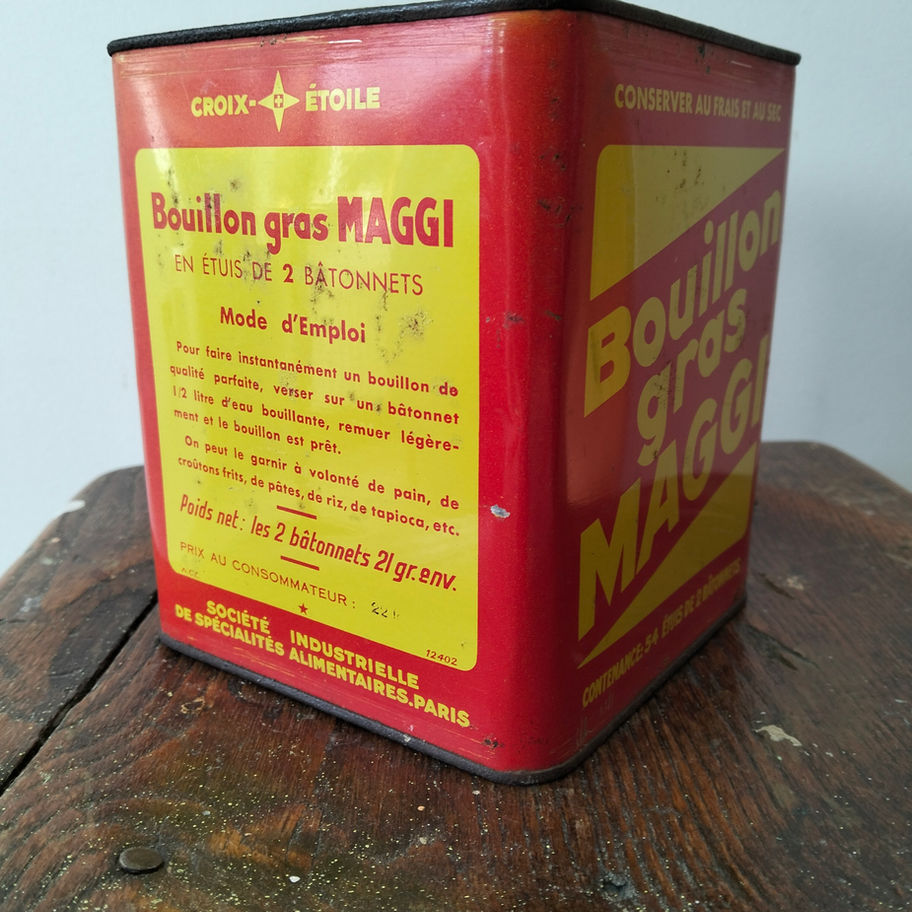 Vintage French Maggi “Bouillon Gras” Tin – Croix-Étoile – Paris