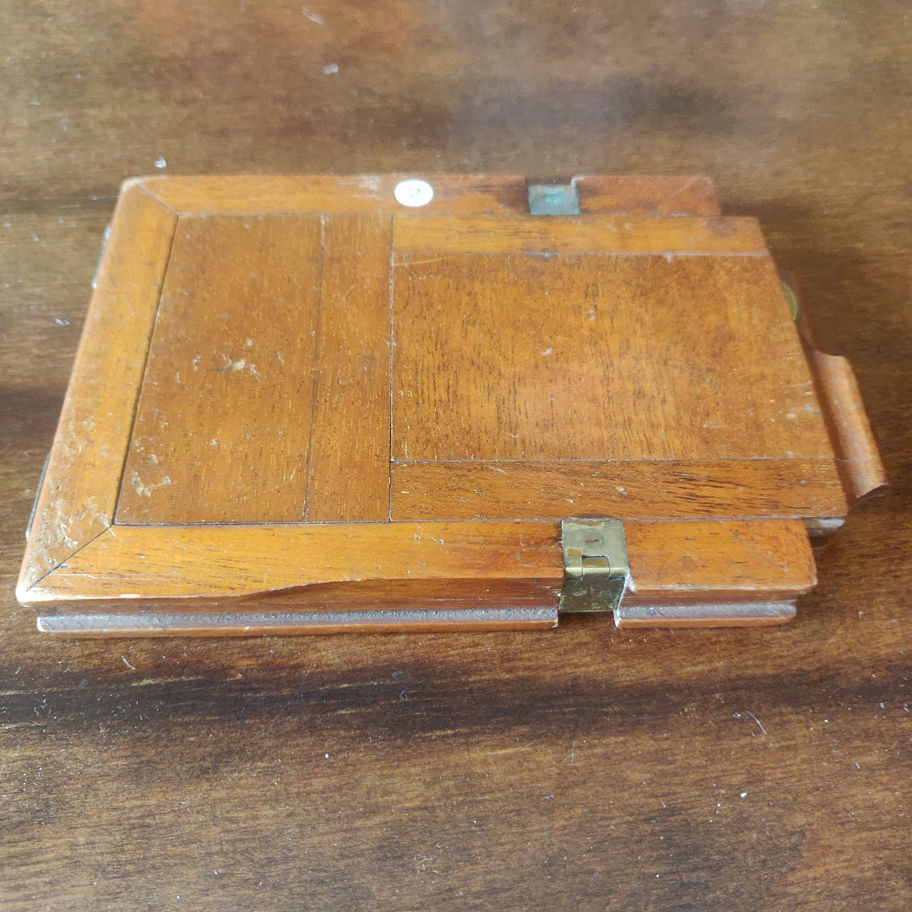 Antique late 19th century Victorian mahogany half plate photo slide holder