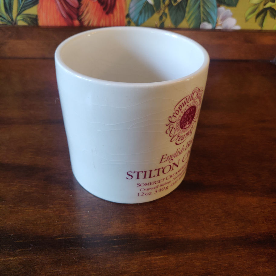 Stilton English blue storage jar decorative